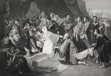 La rendición de Calais, 4 de agosto de 1347, grabado por John Young